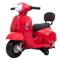 aiyaplay moto electrica para ninos 15-3 anos mini vespa gts 6v roja