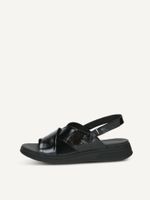caprice sandal black made of leather without heel size 40