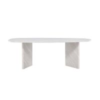 mesa de comedor para 10 personas efecto marmol organico - gris claro
