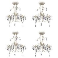 lamparas de arana de cristal 4 unidades blanco elegante vidaxl