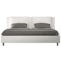cama para adultos moderna con cojines acolchados de piel sintetica anja-color blanco-ropa de cama 180x200 cm