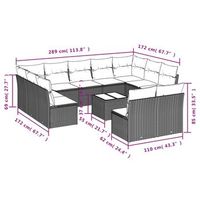 conjunto de sofa para jardin exterior combinacion de 12 piezas con cojines beige
