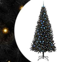 arbol de navidad  decoraciones de navidad con 300 led con soporte negro 240 cm pvc