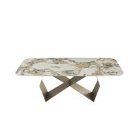 mesa fija de ceramica dorada cm 210x110 75h