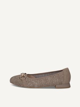 CAPRICE Ballerina, brown, made of Leather and synthetic with Trapeze heel, Size 41