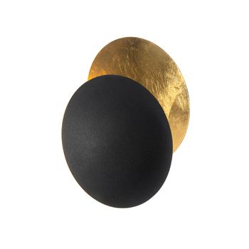 Lámpara de pared moderna negra con oro