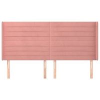 cabecero cama mueble de dormitorio con orejas de terciopelo 183 x 16 x 118128 cm rosa m020004092