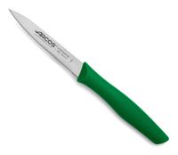 cuchillo mondador hoja serrada acero inoxidable 100 mm mango verde