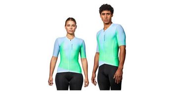 Van rysel racer 2 maillot de manga corta unisex azul claro verde