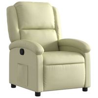 sillon de salon  silla  sillon reclinable de cuero autentico crema