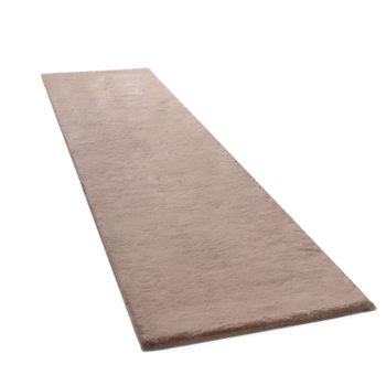 Alfombra de piel Fluffy beige 80x300 cm