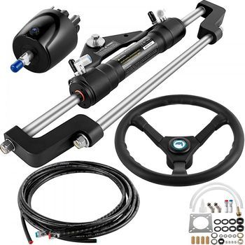 Kit De Dirección Hidráulica Para Embarcaciones Hasta 300 Cv Con Volante, Manguera Y Cilindro
