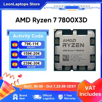 PROCESADOR AMD Ryzen 7 7800X3D R7 7800X3D 5,0 GHz 8-Core 16-Thread CPU procesador 5nm 96M Socket AM5 placa base compatible con X670/B650