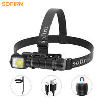 linterna frontal sofirn hs42 2100lm 18650 edc usb c recargable linterna led sst40 con iman para camping