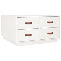 mesa de cafe - mesa de centro de madera maciza de pino blanco 80x80x45 cm