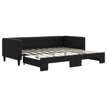 Sofá Cama | Cama Para Adulto | Sofá Convertible Nido Tela Negro 90x190 Cm