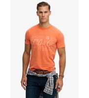 superdry para hombre m1012352a camiseta industry worker relaxed naranja xl casual algodon manga corta