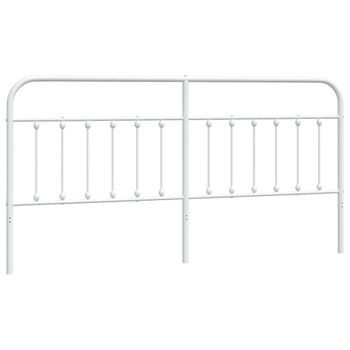 Cabecero Cama Mueble De Dormitorio De Metal 200 Cm Blanco M02_0006846