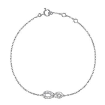 Pulsera 14 quilates oro blanco 8 diamantes 0,024 ct.