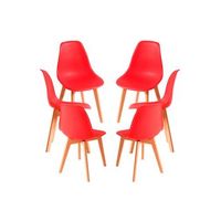 pack 6 sillas kelen de polipropileno 824753 cm - rojo