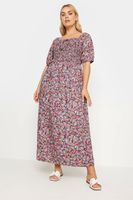yours vestido largo nido de abeja de flores rosas mujer curvy y tallas grandes yours