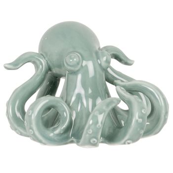 Figura de pulpo de porcelana azul claro Alt.9