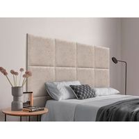 dhome cabecero tapizado para camas de 220cm compuesto de paneles autoadhesivos intercambiables de lana ecologica cama lujo dormitorio acolchado beige