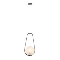 lampara colgante afrodita en hierro cromado negro 1 luz con esfera dm20 159 o24 bl286-s1-nr