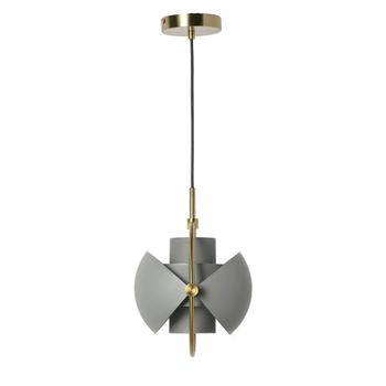 Lámpara colgante dorada metal gris ø24 cm pantalla orientable