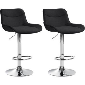 Juego De 2 Taburetes De Bar Vonore En Tela Negro 51x49x85 Cm Clp