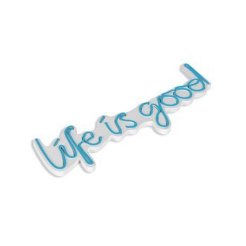 Iluminación Led Decorativa De Plástico Life Is Good Azul 57x17x2 Cm