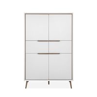 aparador alto 4 puertas 2 cajones a140 cm - roble y blanco