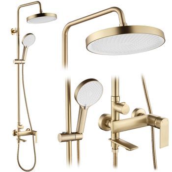 Conjunto De Ducha Rea Veneta Brush Gold