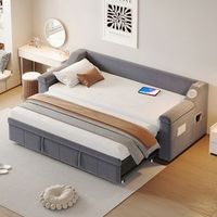 sofa cama tapizado 90180190 cm brazos mas anchos y gruesos con sistema estereo bluetooth inteligente con puerto usb con compartimentos de almacenamiento con somier de listones tejido terciopelo gris