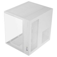 mars gaming mcv-one caja gaming atx doble cristal templado ventilador trasero frgb 12cm blanco