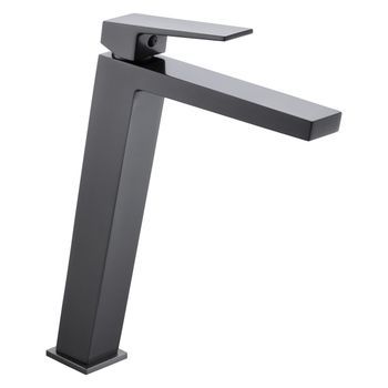 Grifo Monomando Lavabo Alto Color Black Gun Metal En Latón Con Acabado Pvd