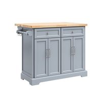 carro de cocina con ruedas encimera extensible 2 cajones estantes ajustables color gris