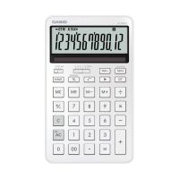 calculadora casio jw-200dq blanco 12 digitos metal solarbateria