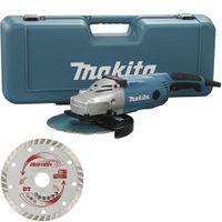 makita - amoladora makita ga9020rkd 230mm 2200w sar maleta  2 discos diamante