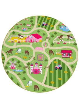 Alfombra infantil Bini verde 160 cm redondo