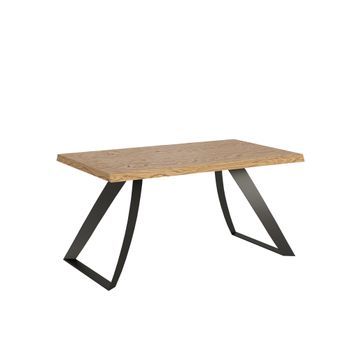 Mesa Fija 90x160 Cm Tabira Roble Descortezado Patas Antracita