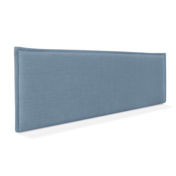 Cabecero De Lino Natural Liso Con Ribete 150x50cm Camas 150 - Azul
