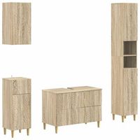 juego de armarios de bano de 4 piezas delft roble sonoma vidaxl