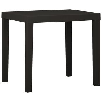 Mesa De Jardín De Plástico Gris Antracita 79x65x72 Cm Vidaxl