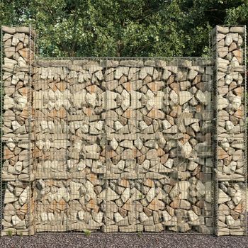 Cestas De Muro De Gaviones 3 Uds | Gavión Para Piedras | Gavión Decorativo Acero Galvanizado 25x25x197cm Cfw396531