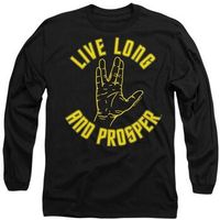 star trek camiseta manga larga live long para hombre