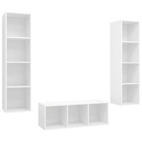 juego de muebles de salon 3 piezas madera de ingenieria blanco vidaxl