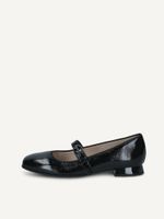 caprice ballerina black made of leather with trapeze heel size 42