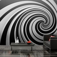 fotomural xxl - black and white swirl