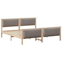 estructura de cama con cabecera taupe 180 x 200 cm tela vidaxl